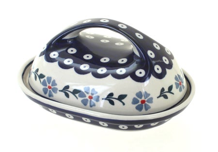 Manufaktura Blue Violet Butter Dish — Polish Pottery