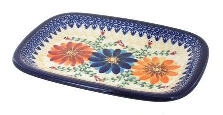 Vena Autumn Burst Small Serving Piece — Polish Pottery
