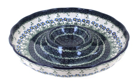 Ceramika Artystyczna Blue Posy Large Serving Piece — Polish Pottery