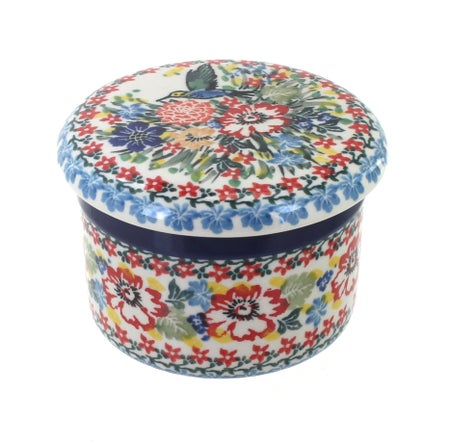 Ceramika Artystyczna Hummingbird Butter Dish — Polish Pottery