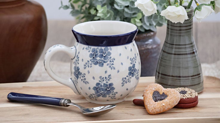 Detail image of Ceramika Artystyczna Blue Fleur Mug — Polish Pottery