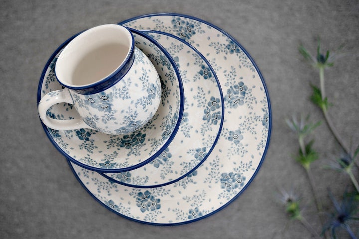Ceramika Artystyczna Blue Fleur Mug — Polish Pottery