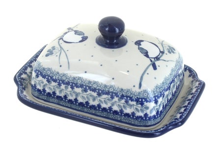 Ceramika Artystyczna Bluebird Butter Dish — Polish Pottery