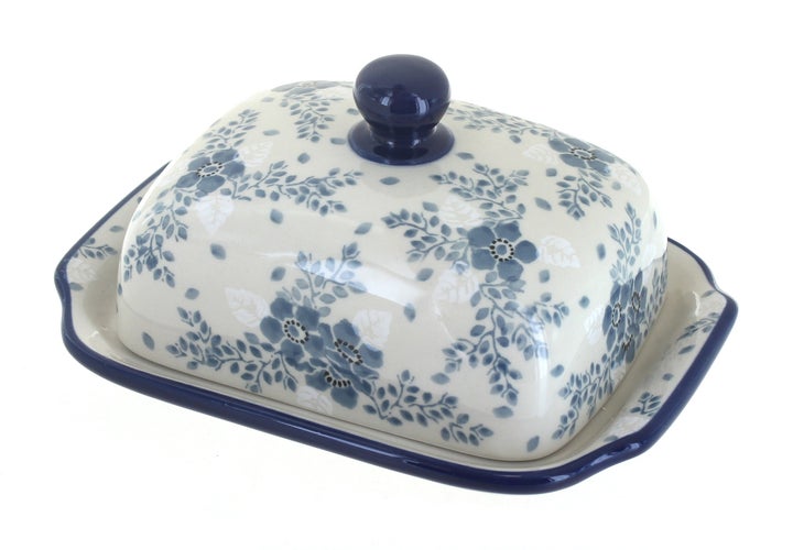 Ceramika Artystyczna Blue Fleur Butter Dish — Polish Pottery