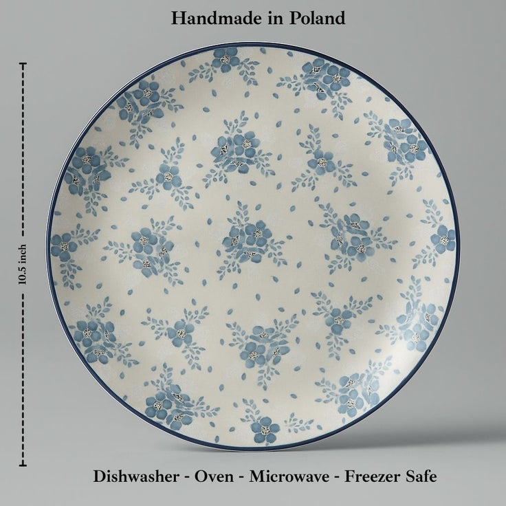 Detail image of Ceramika Artystyczna Blue Fleur Dining Plates & Bowls — Polish Pottery