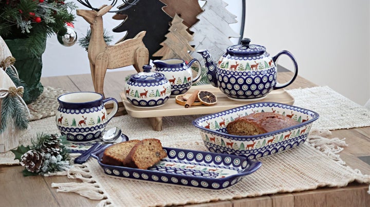 Zaklady Reindeer Pine Teapot — Polish Pottery