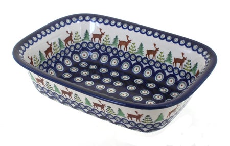 Zaklady Reindeer Pine Loaf Baker — Polish Pottery