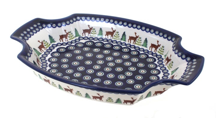Zaklady Reindeer Pine Large Serving Piece — Polish Pottery