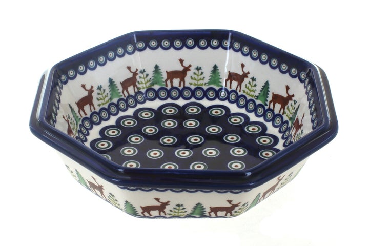 Zaklady Reindeer Pine Large Serving Piece — Polish Pottery