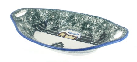 WR Unikat Winter Forest Small Serving Piece — Polish Pottery