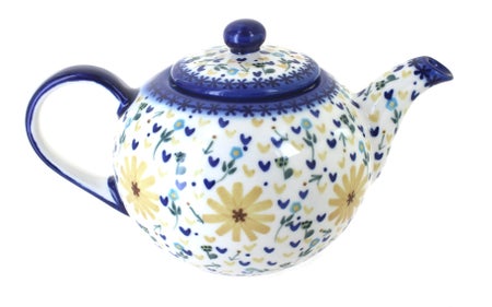WR Unikat Yellow Daisy Teapot — Polish Pottery