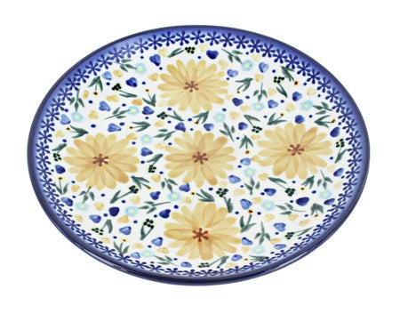 WR Unikat Yellow Daisy Dining Plates & Bowls — Polish Pottery