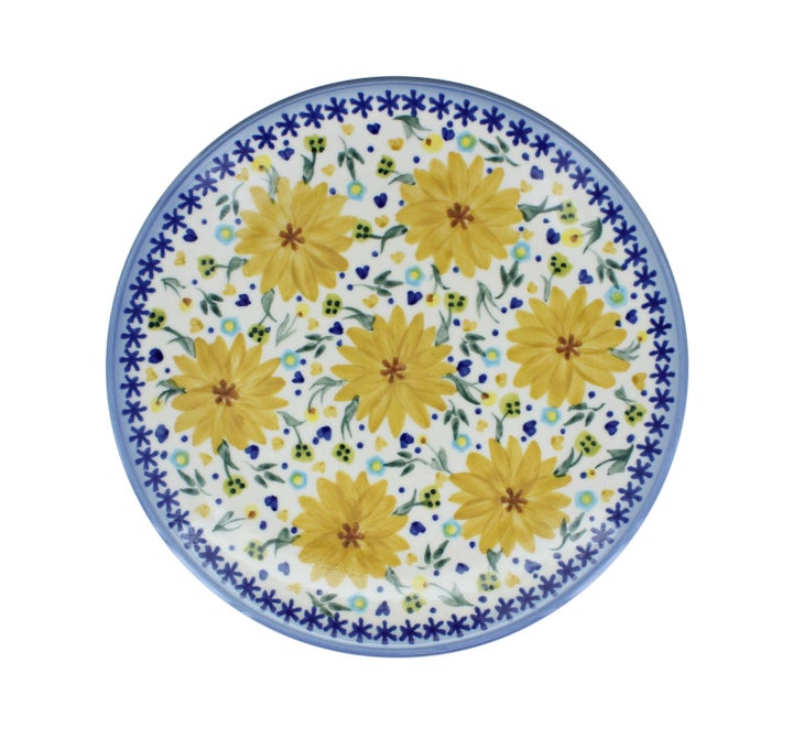 WR Unikat Yellow Daisy Dining Plates & Bowls — Polish Pottery