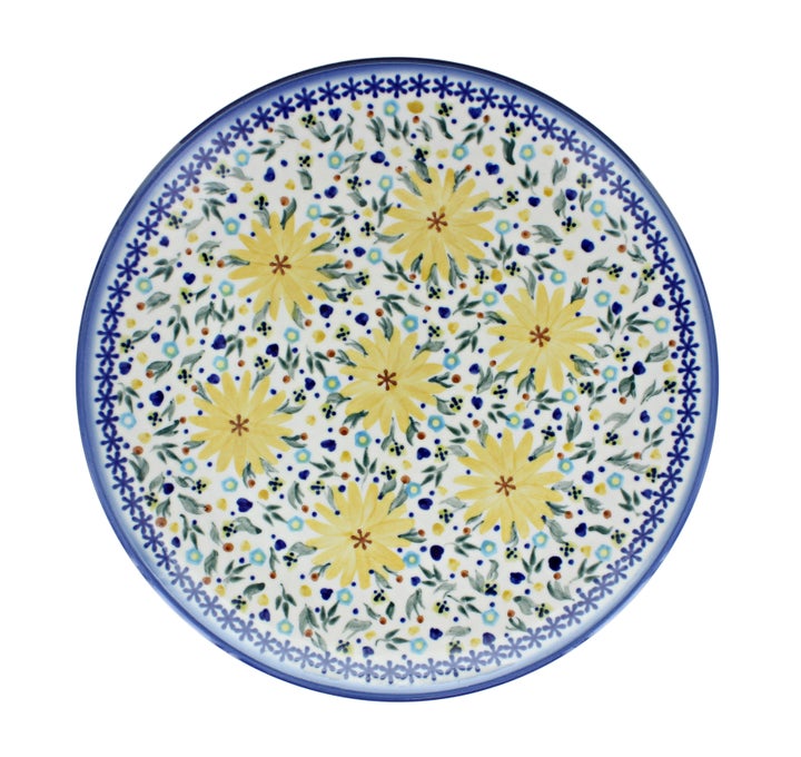 WR Unikat Yellow Daisy Dining Plates & Bowls — Polish Pottery