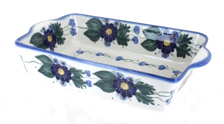 WR Unikat Forget Me Not Loaf Baker — Polish Pottery