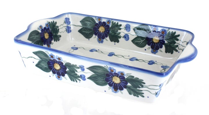 WR Unikat Forget Me Not Loaf Baker — Polish Pottery