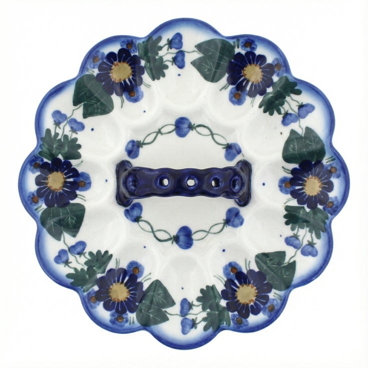 Detail image of WR Unikat Forget Me Not Dining Accessories — Polish Pottery