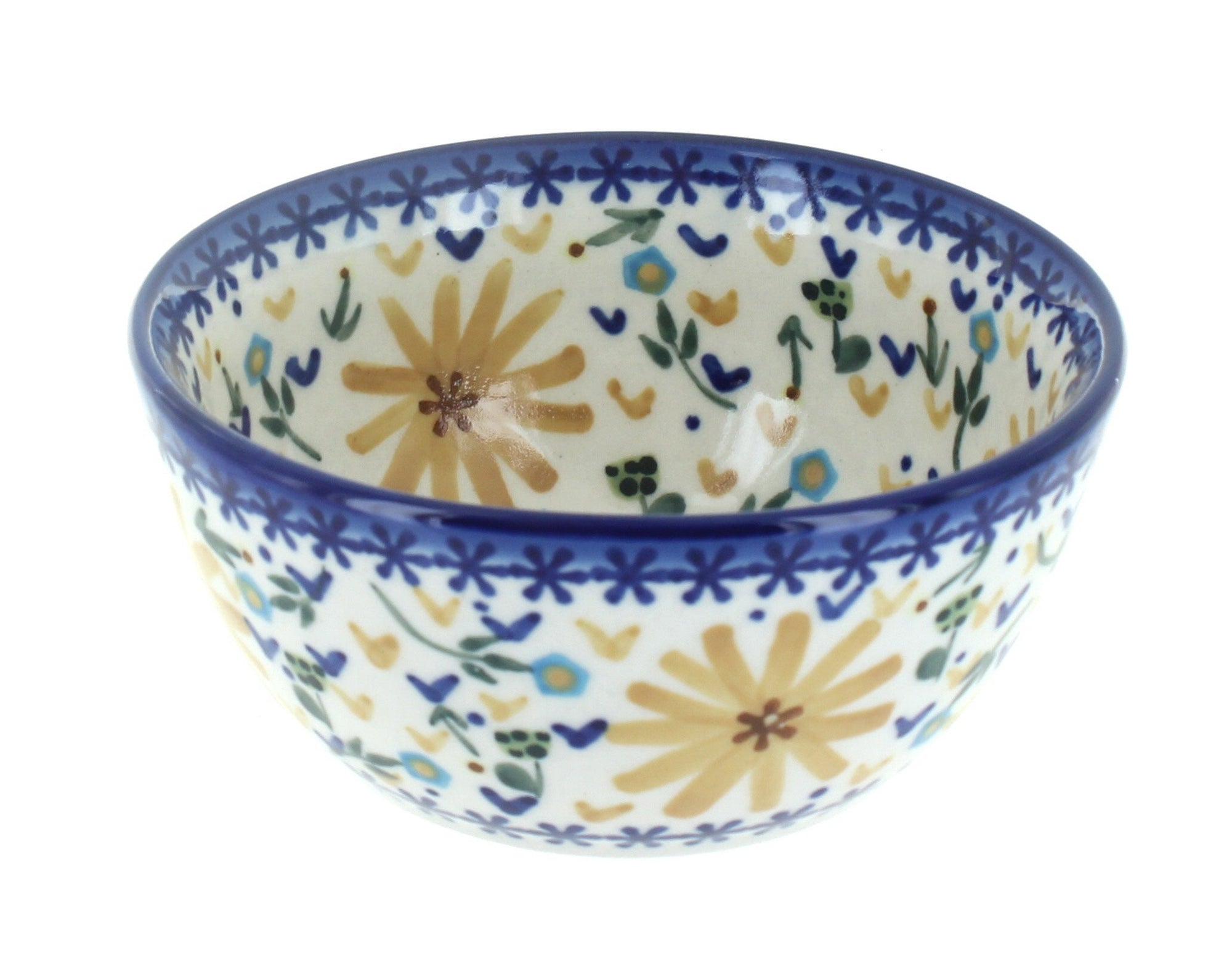 WR Unikat Yellow Daisy Dining Plates & Bowls — Polish Pottery