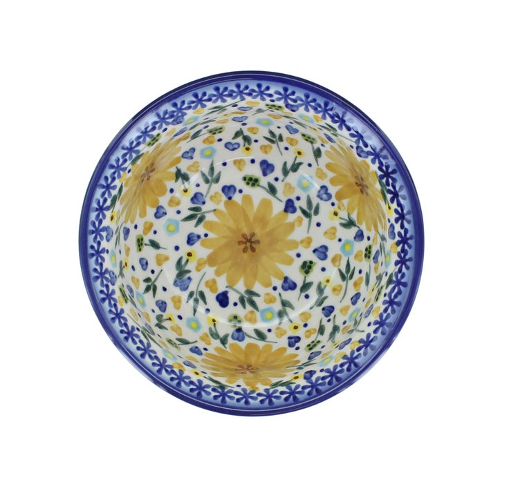 Detail image of WR Unikat Yellow Daisy Dining Plates & Bowls — Polish Pottery