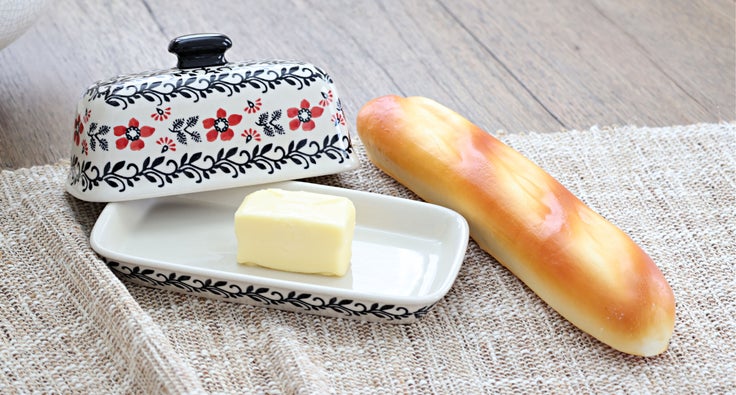 Detail image of Manufaktura Scarlett Ivy Butter Dish — Polish Pottery