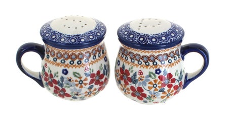 Manufaktura Red Daisy Salt & Pepper Shaker — Polish Pottery