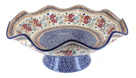 Manufaktura Red Daisy Large Serving Piece — Polish Pottery