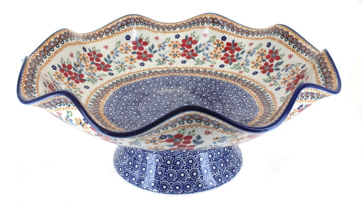 Manufaktura Red Daisy Large Serving Piece — Polish Pottery