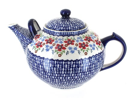 Manufaktura Red Poppy Teapot — Polish Pottery