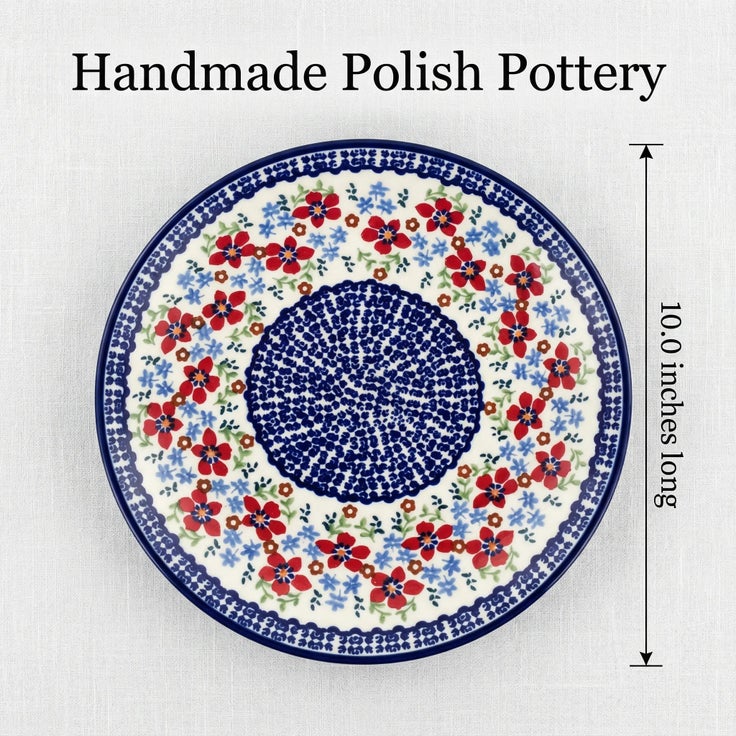 Detail image of Manufaktura Red Poppy Dining Plates & Bowls — Polish Pottery