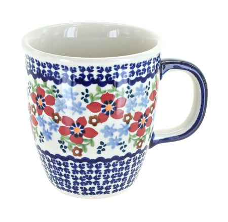 Manufaktura Red Poppy Mug — Polish Pottery