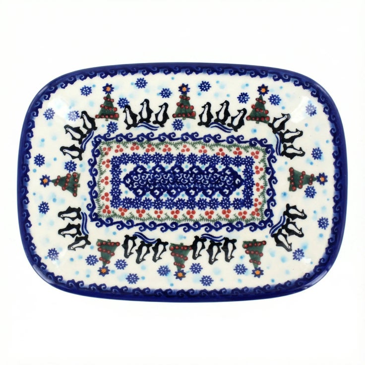 Detail image of Vena Arctic Holidays Small Serving Piece — Polish Pottery