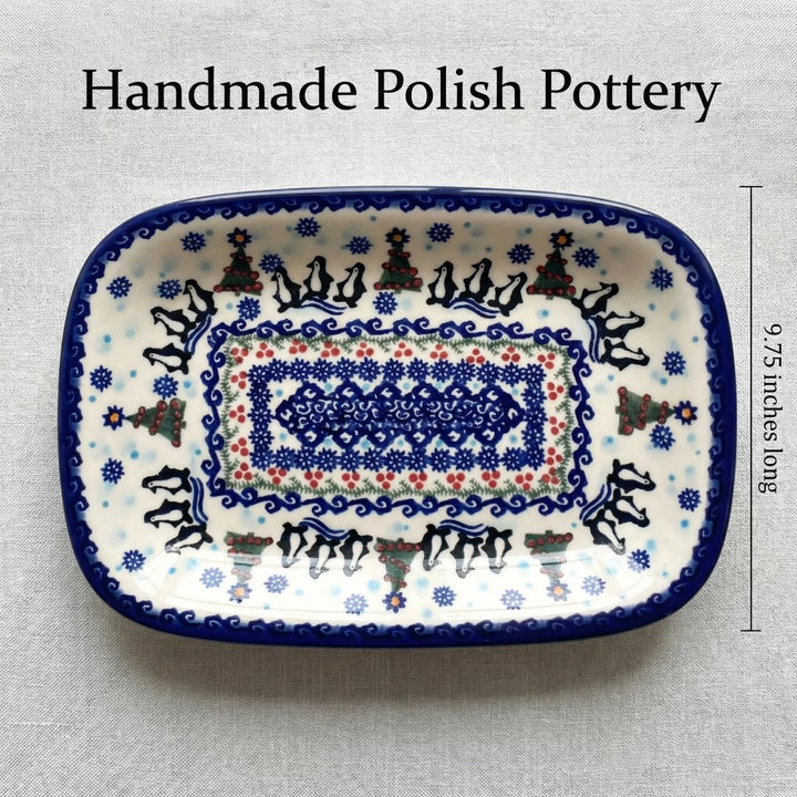 Vena Arctic Holidays Small Serving Piece — Polish Pottery
