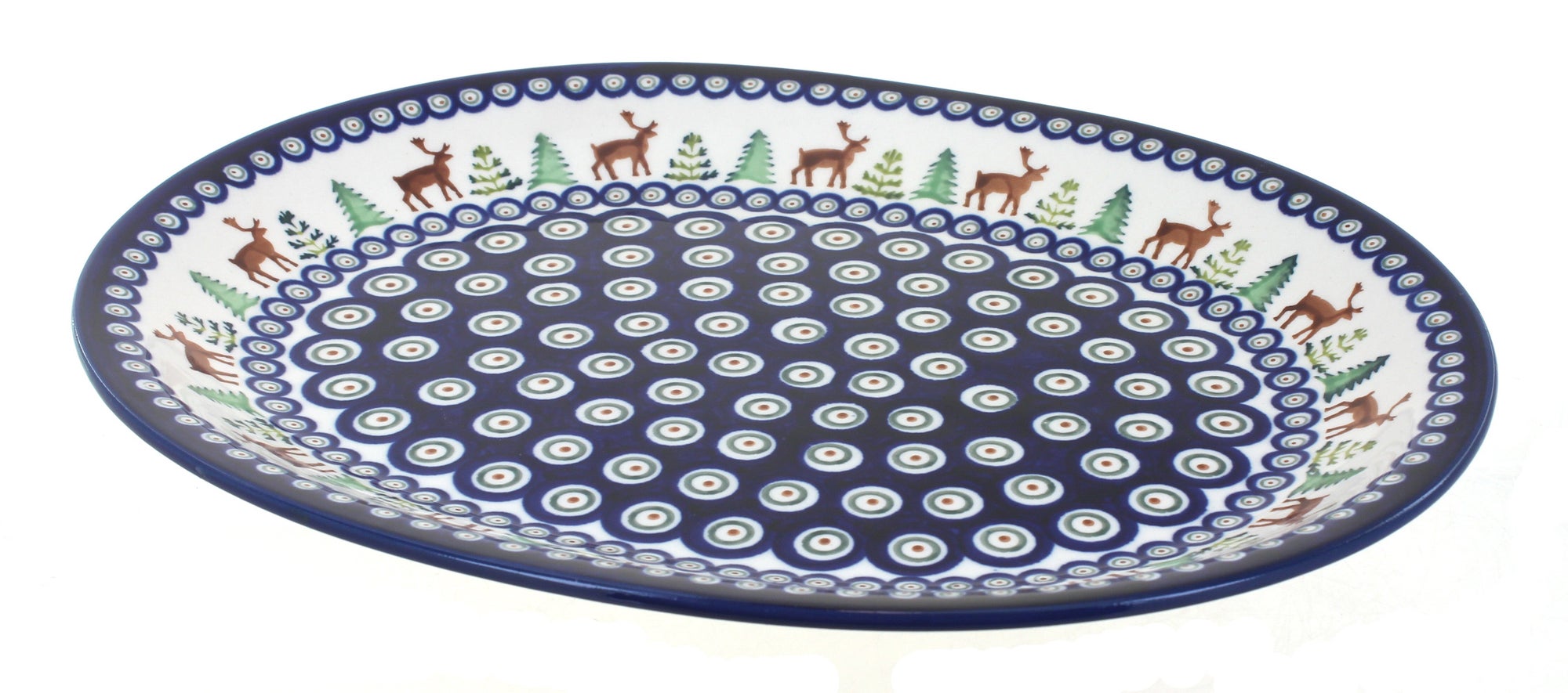 Zaklady Reindeer Pine Large Serving Piece — Polish Pottery