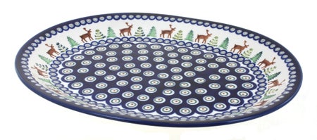Zaklady Reindeer Pine Large Serving Piece — Polish Pottery