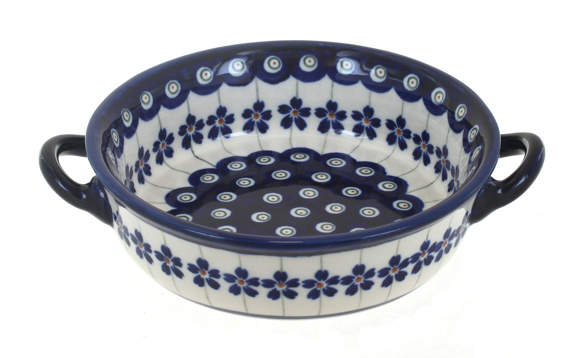 Zaklady Flowering Peacock Small Bakeware — Polish Pottery
