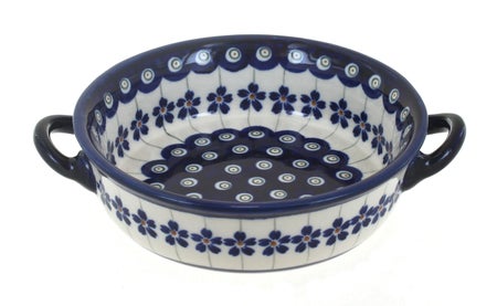 Zaklady Flowering Peacock Small Bakeware — Polish Pottery