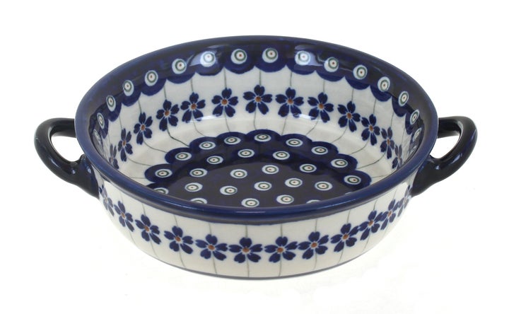 Zaklady Flowering Peacock Small Bakeware — Polish Pottery
