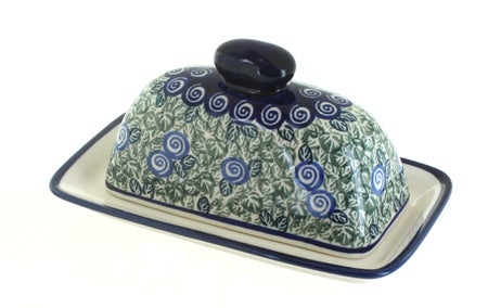 Zaklady Seaside Swirl Butter Dish — Polish Pottery