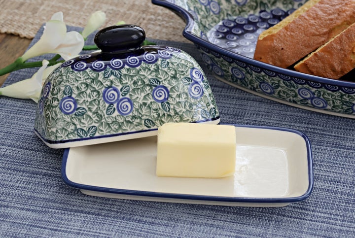 Zaklady Seaside Swirl Butter Dish — Polish Pottery