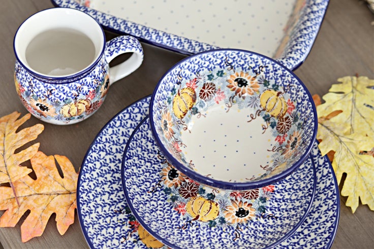 Detail image of Ceramika Artystyczna Harvest Bounty Dining Plates & Bowls — Polish Pottery