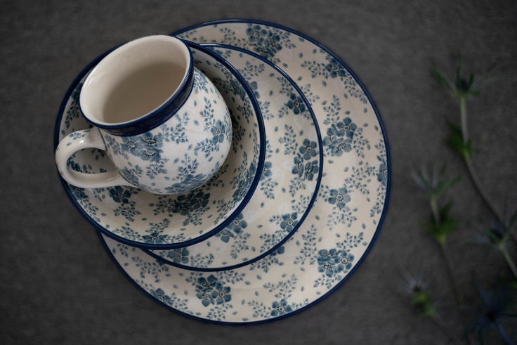 Detail image of Ceramika Artystyczna Blue Fleur Dining Plates & Bowls — Polish Pottery