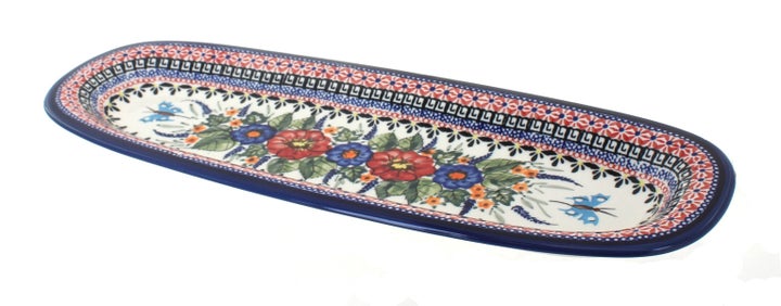 Zaklady Floral Butterfly Large Serving Piece — Polish Pottery