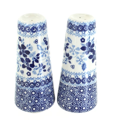 Manufaktura Vintage Blue Daisy Salt & Pepper Shaker — Polish Pottery