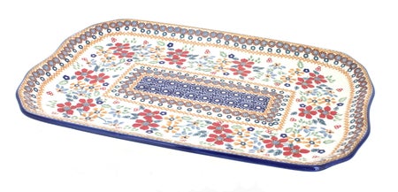 Manufaktura Red Daisy Medium Serving Piece — Polish Pottery