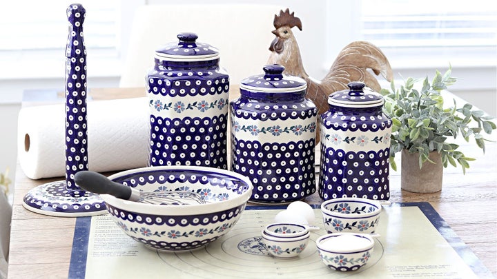 Manufaktura Blue Violet Large Serving Piece — Polish Pottery
