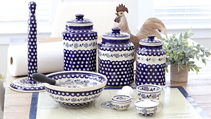 Detail image of Manufaktura Blue Violet Large Serving Piece — Polish Pottery