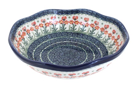 Ceramika Artystyczna Peach Posy Large Serving Piece — Polish Pottery