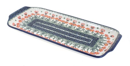 Ceramika Artystyczna Peach Posy Small Serving Piece — Polish Pottery