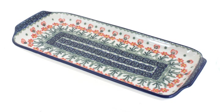 Ceramika Artystyczna Peach Posy Small Serving Piece — Polish Pottery