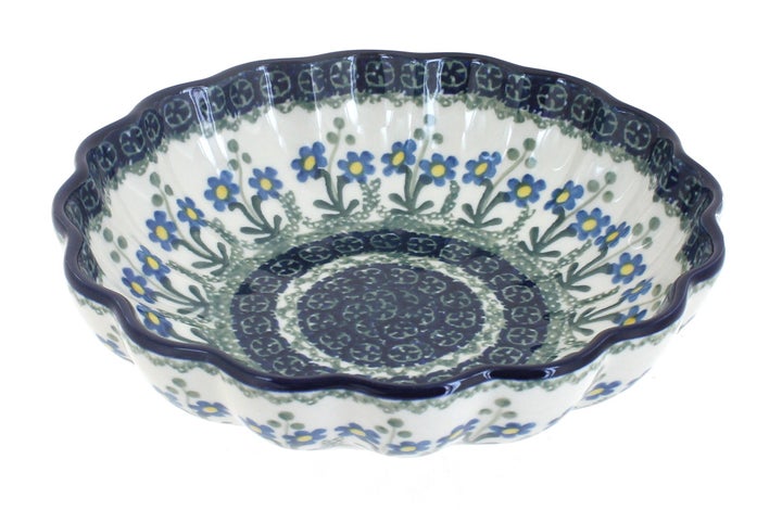 Ceramika Artystyczna Blue Posy Small Serving Piece — Polish Pottery